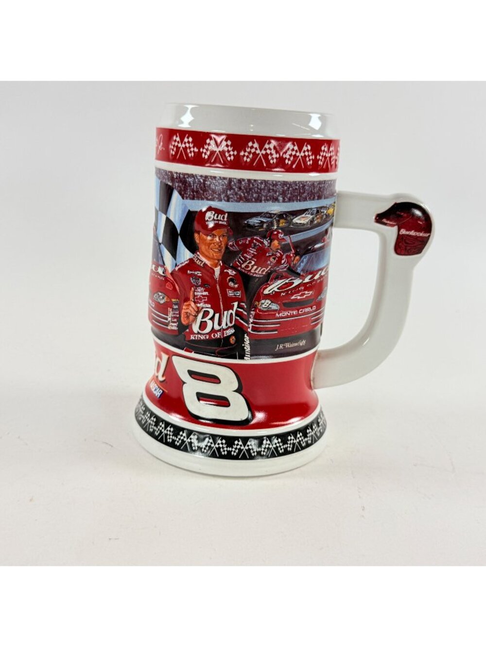 Vintage 2001 Dale Earnhardt Jr Budweiser #8 Running in the Red NASCAR Stein Mug